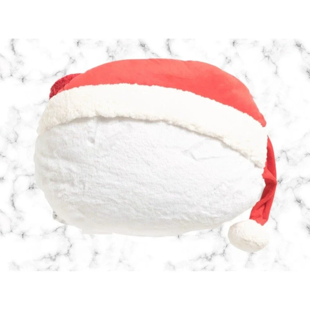 HELLO KITTY Sanrio Christmas Santa Hat Plush Pillow 16” x 18” Holiday Decor NWT